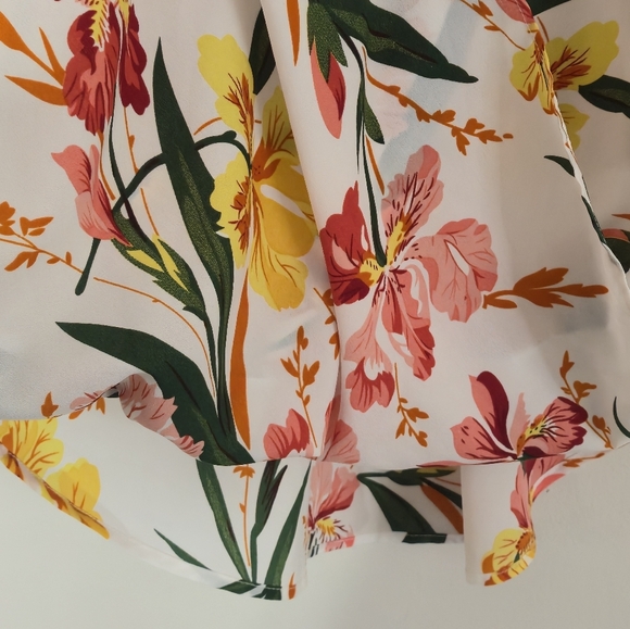 Emery Rose 1XL Floral Halter Top Surplice Wrap Front Boho Tropical Summer Blouse - Picture 11 of 13